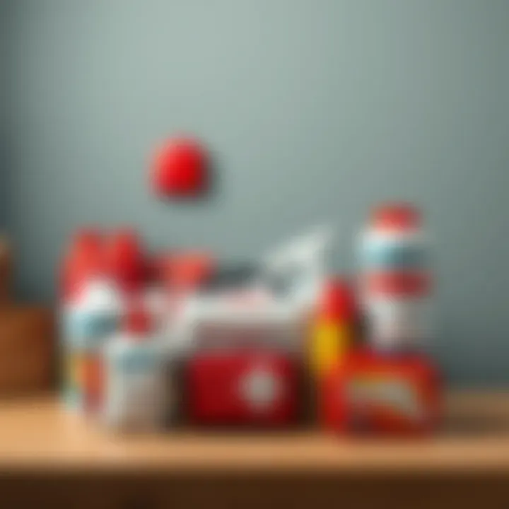 Organized emergency kit ready for use