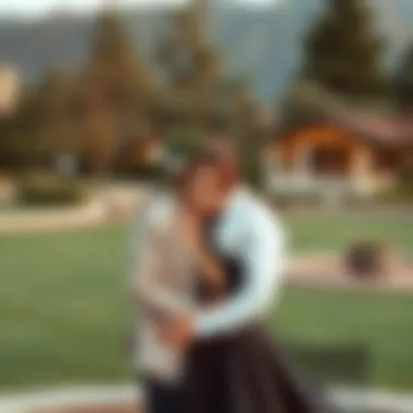 Elegant couple pose in a tranquil setting