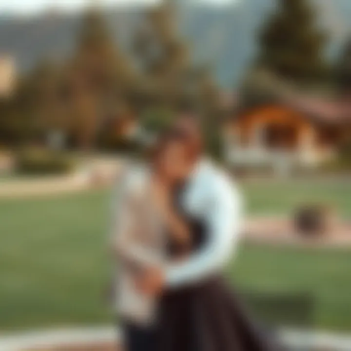 Elegant couple pose in a tranquil setting