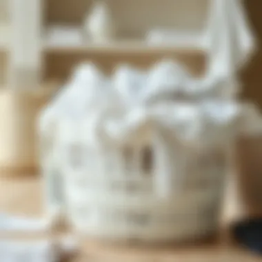 Laundry basket filled with bright white clothes