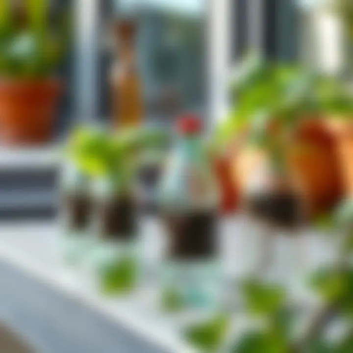 Creative reuse of PET bottles as planters