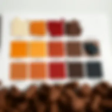 Pigment palette illustrating shades for brown