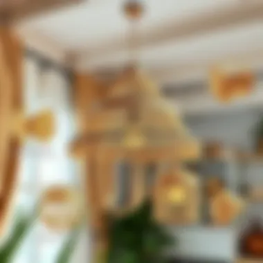 Step-by-step illustration of the raffia chandelier construction