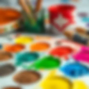 A vibrant palette of colors ready for painting