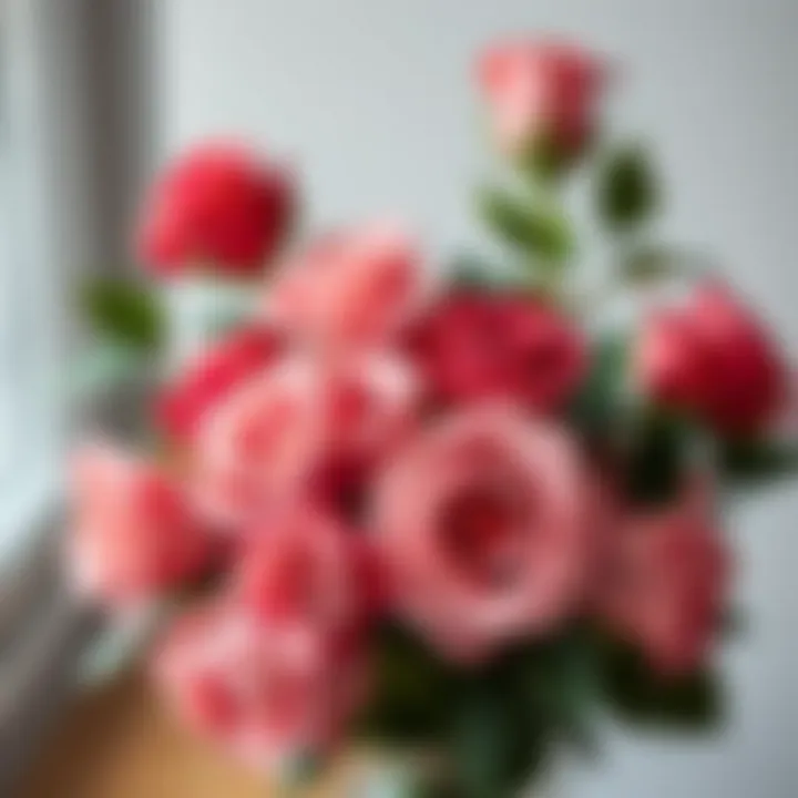 An elegantly arranged bouquet of roses ready to release their fragrance