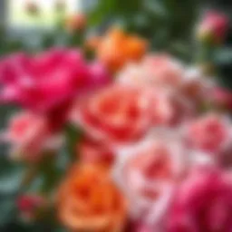 Different types of roses showcasing their unique colors and textures