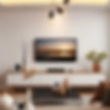 Stylish TV unit accented with decorative elements enhancing minimalism