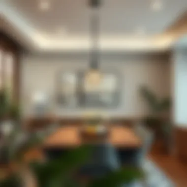 Stylish pendant light in a cozy dining area