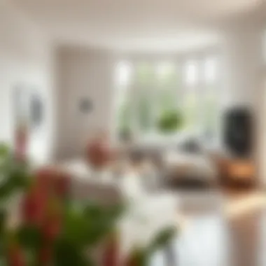 A cozy Scandinavian living room showcasing minimalist furniture and abundant natural light