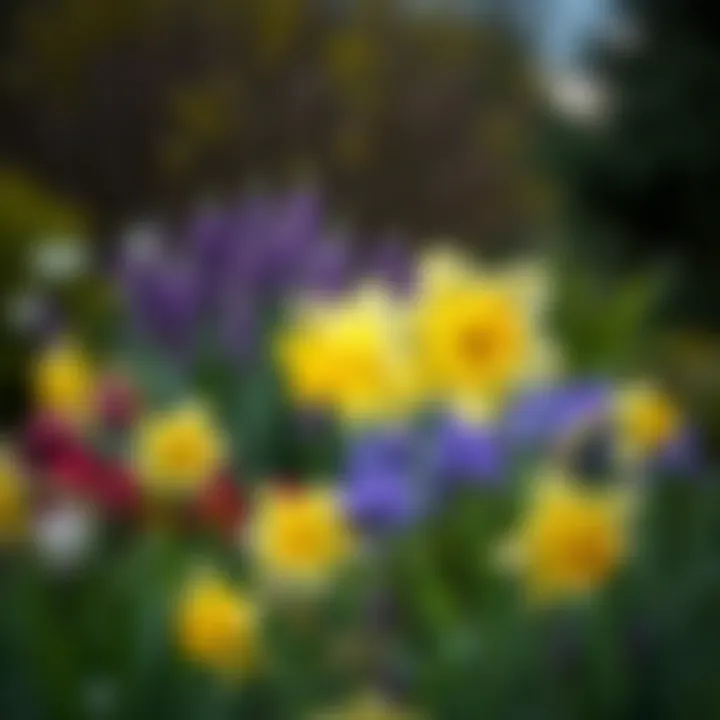 A serene garden scene featuring blooming daffodils bringing joy to the landscape.