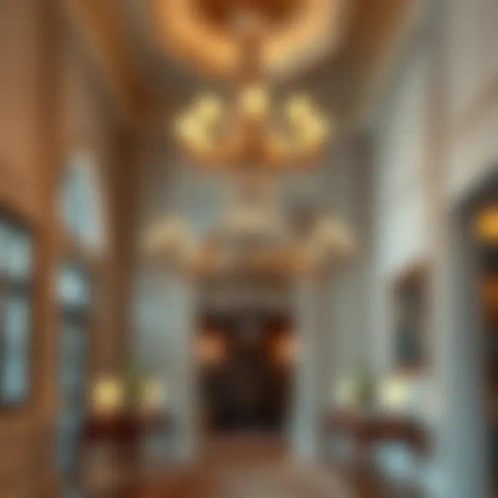 Artistic chandelier as a centerpiece in an elegant hall