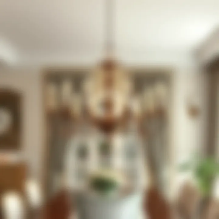 Vintage candelabra-style chandelier in a dining room