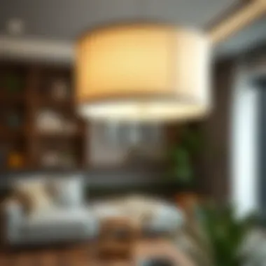 Cylindrical lampshade in a stylish interior setting, demonstrating application