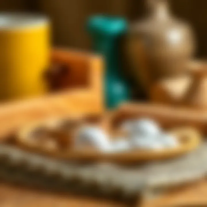 Materials used in crafting a cylindrical lampshade, highlighting texture and colors