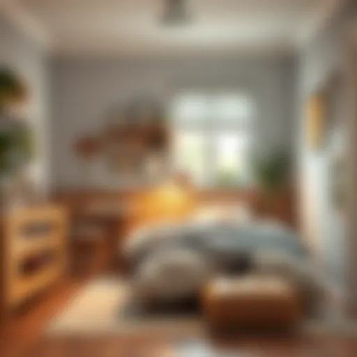 Cozy small bedroom design with clever storage solutions