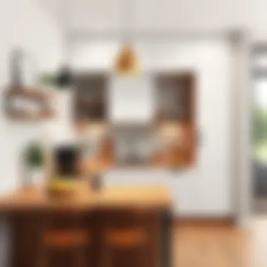 Stylish ergonomic design elements in a limited kitchen space