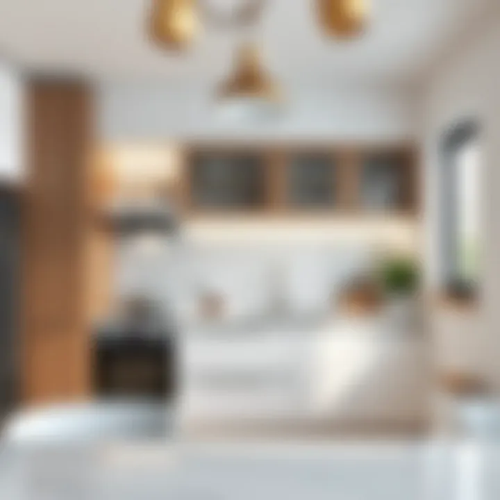 An elegant small kitchen with modern design elements