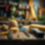 Sponge cutting tools laid out on a table