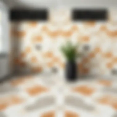 Before and after comparison of a tiled surface