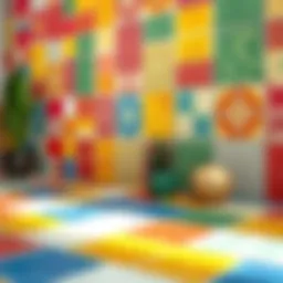 Colorful ceramic tiles transformed with spray paint