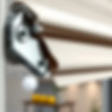 Close-up of a roller shade mechanism