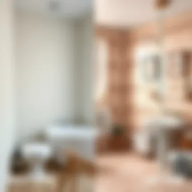 Before and after comparison of a tiled room using waterproof paint