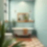 Elegant waterproof tile paint application in a modern bathroom