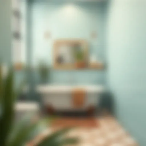 Elegant waterproof tile paint application in a modern bathroom