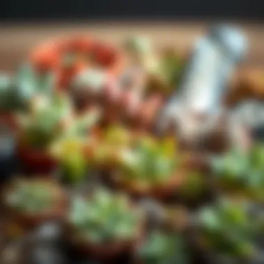 An assortment of fertilizers suitable for succulent plants.