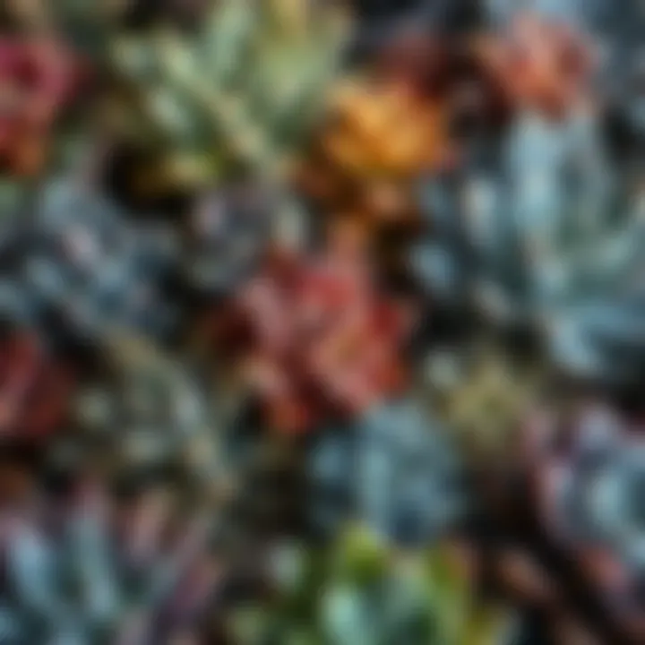 A variety of succulent plants showcasing diverse shapes and colors.