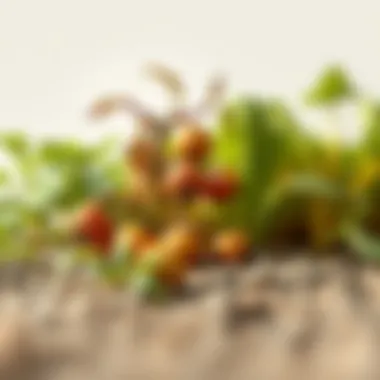 Diverse crops in various stages of growth