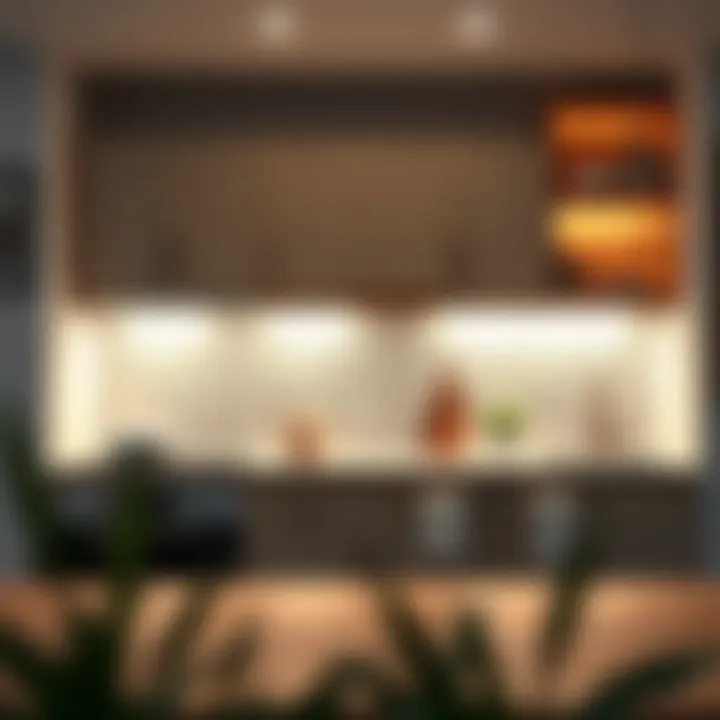 Creative use of under-cabinet lighting in home decor