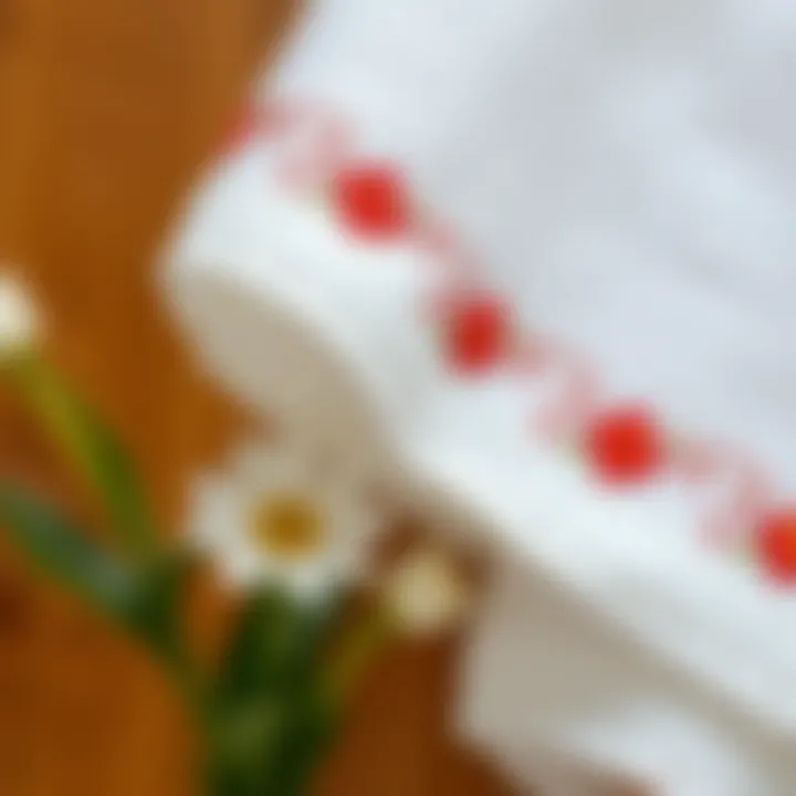 Elegant embroidery showcasing traditional towel edge design