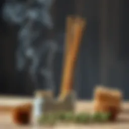 Aromatic incense sticks in a holder