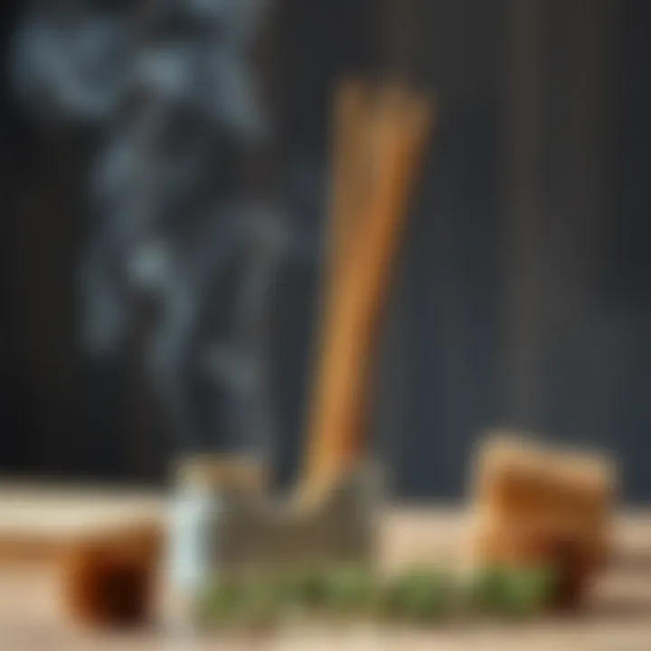 Aromatic incense sticks in a holder