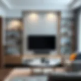 Stylish TV corner design with elegant shelving