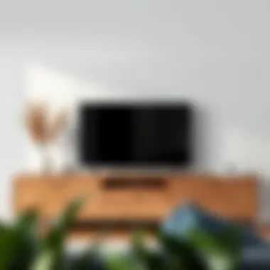 Elegant TV unit made from natural materials