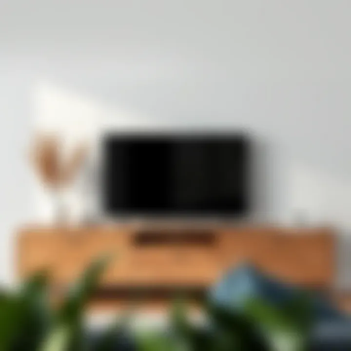 Elegant TV unit made from natural materials