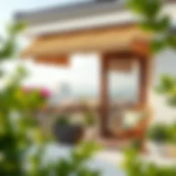 Elegant balcony closure design showcasing natural materials