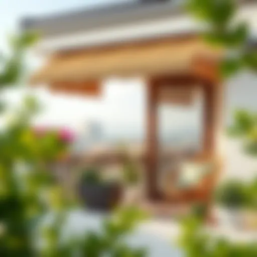 Elegant balcony closure design showcasing natural materials