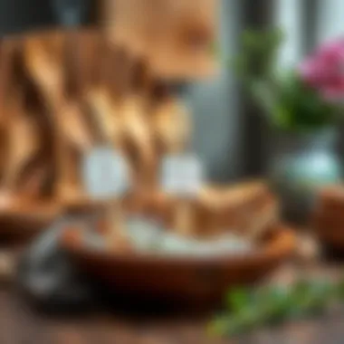 Wooden spoon care tips displayed creatively