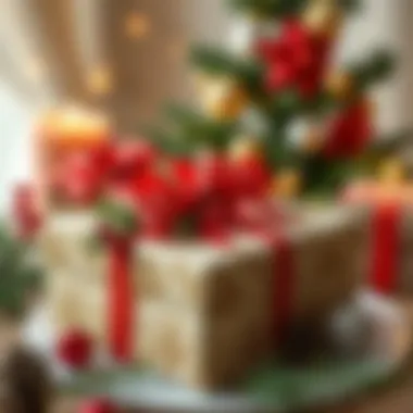 Elegant gift wrapping with seasonal decorations