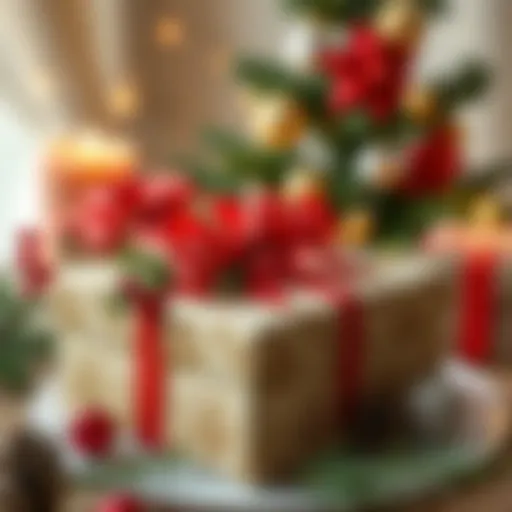 Elegant gift wrapping with seasonal decorations