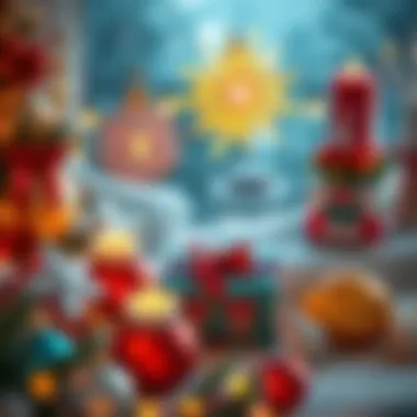 Festive holiday setting with beautiful decorations