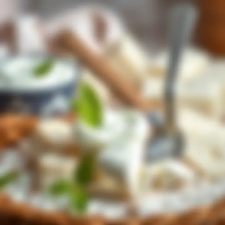 A close-up of yogurt cultures and ingredients