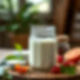 A jar filled with fresh homemade yogurt